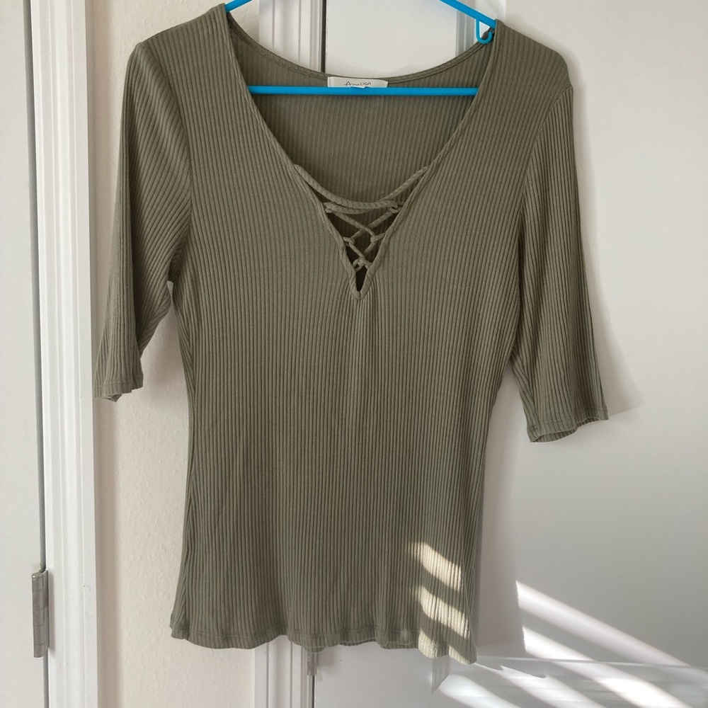Sage green fitted top
